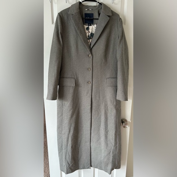 New Studio Park Full Length Grey Herringbone Topcoat size Medium - Picture 2 of 8